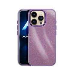 Capa Duro Designer com Glitter para Apple iPhone 14 Pro Max Roxo